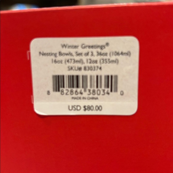 Lenox Winter greetings set of three bowls . - Picture 9 of 10